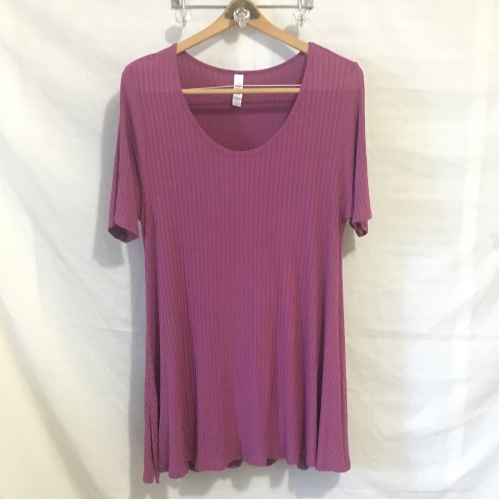 Ribbed Lularoe Perfect Tee XL Raspberry